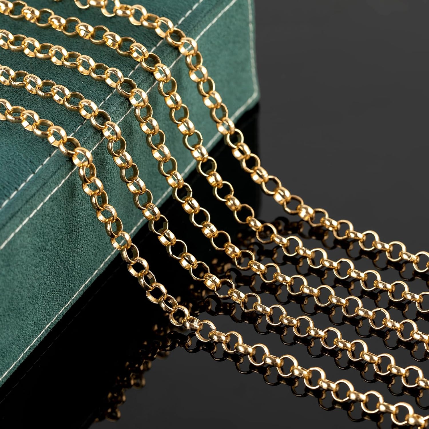 UMAOKANG 16.4 Feet Gold Plated Chains for Jewelry Making Lightweight Aluminum Circle Chain Necklace DIY Jewelry Making Supplies Findings - Image 4