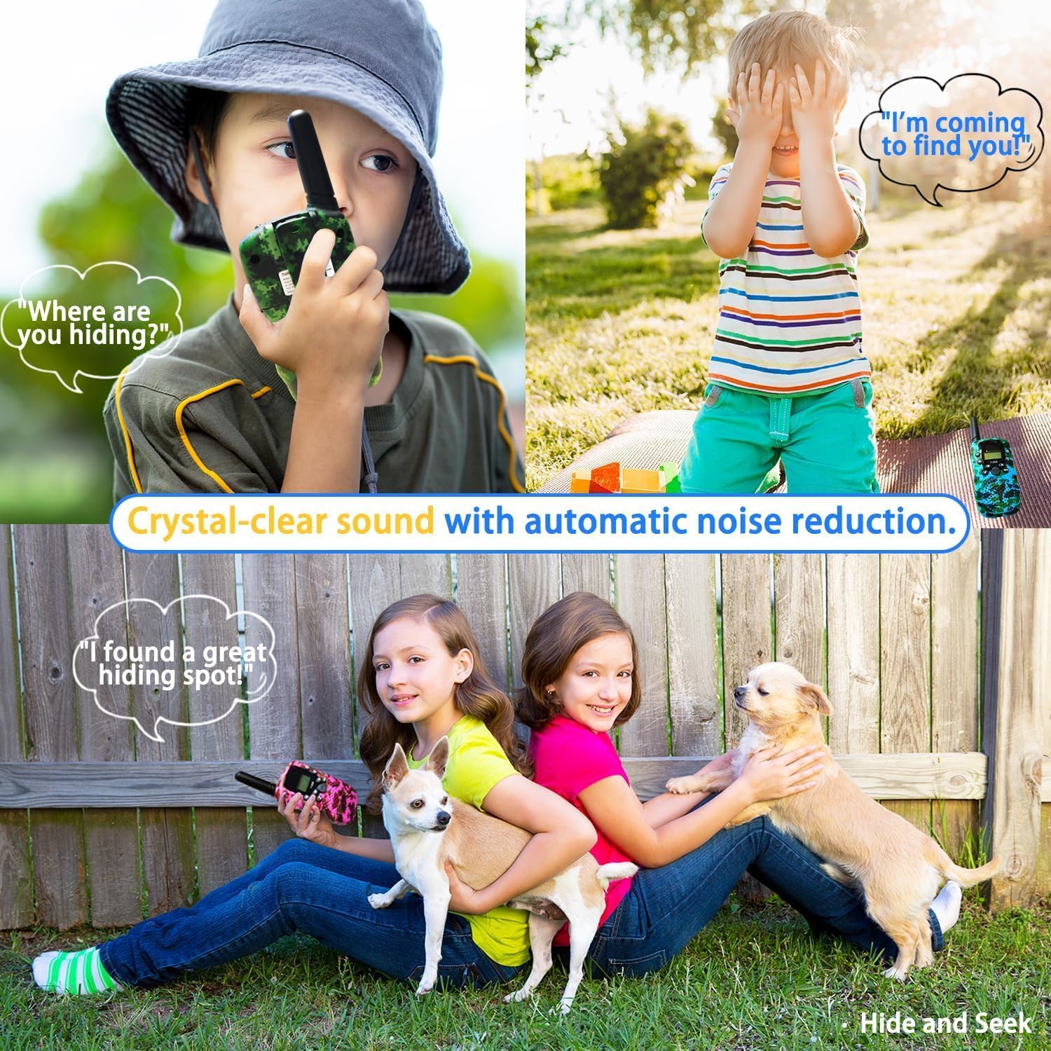 Walkie Talkies for Kids 4 Pack, 3 Miles Long Range Walkie Talkie Rechargeable with Clear Sound, Outdoor Toys for Boys Girls, Camping, Hiking, Christmas Birthday Gifts for 3 4 5 6 7 8 9 Year Old Kids