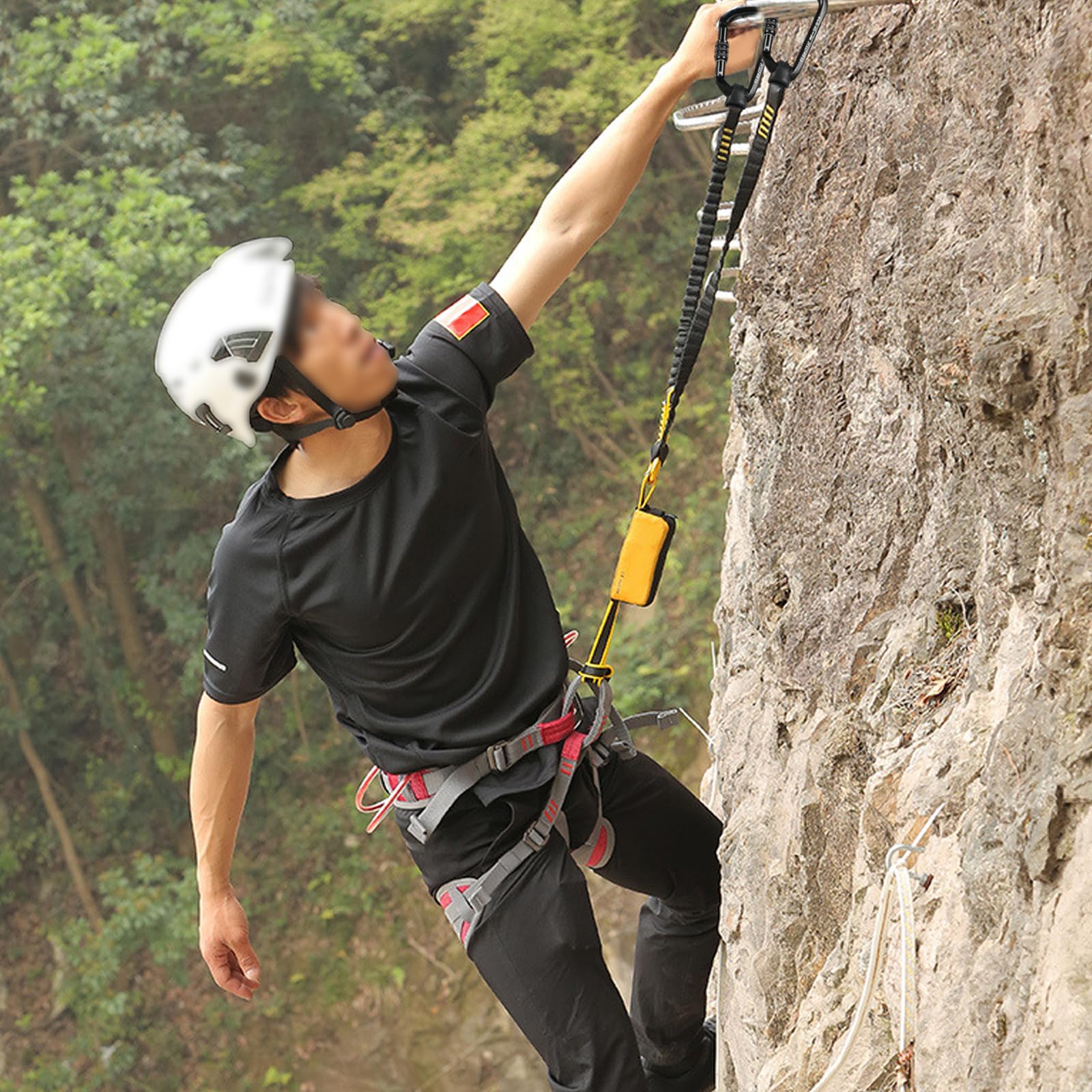 Set da arrampicata via ferrata, cinghia da arrampicata da uomo, attrezzatura da arrampicata