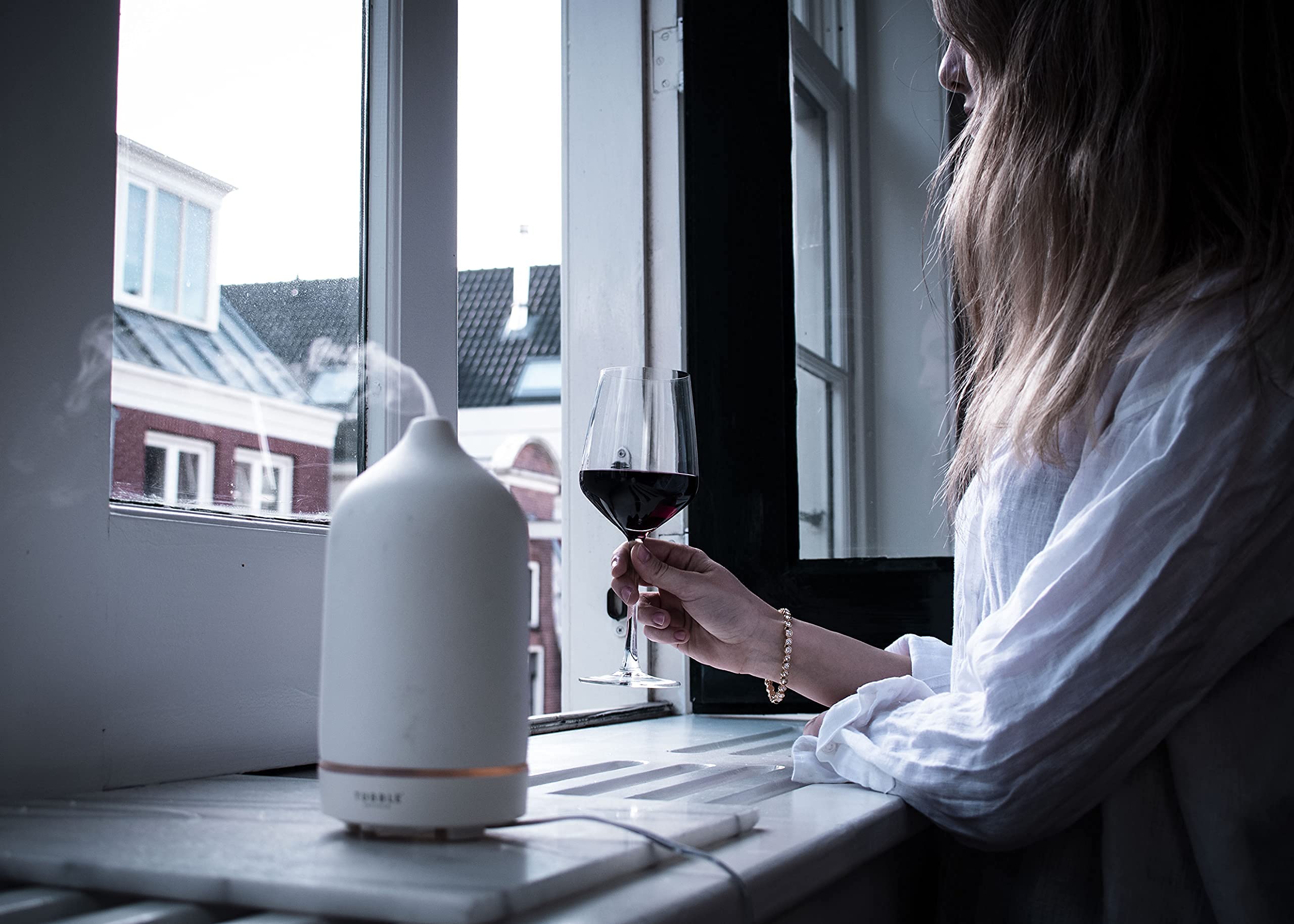 Tubble® Porcelain Aroma Diffuser Seashell White - Etherische Olie - Vernevelaar - Yoga - Aromatherapie - Muscheln Weiß