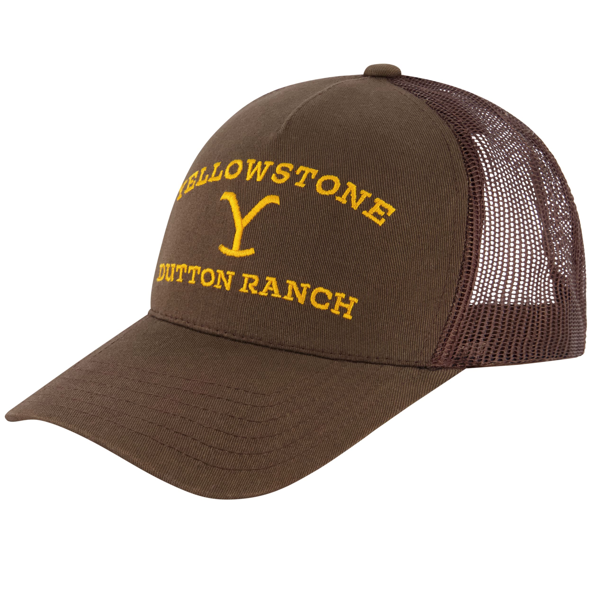 Concept One Yellowstone Trucker Hat, Adjustable Snapback Mesh Baseball Hat with Curved Brim