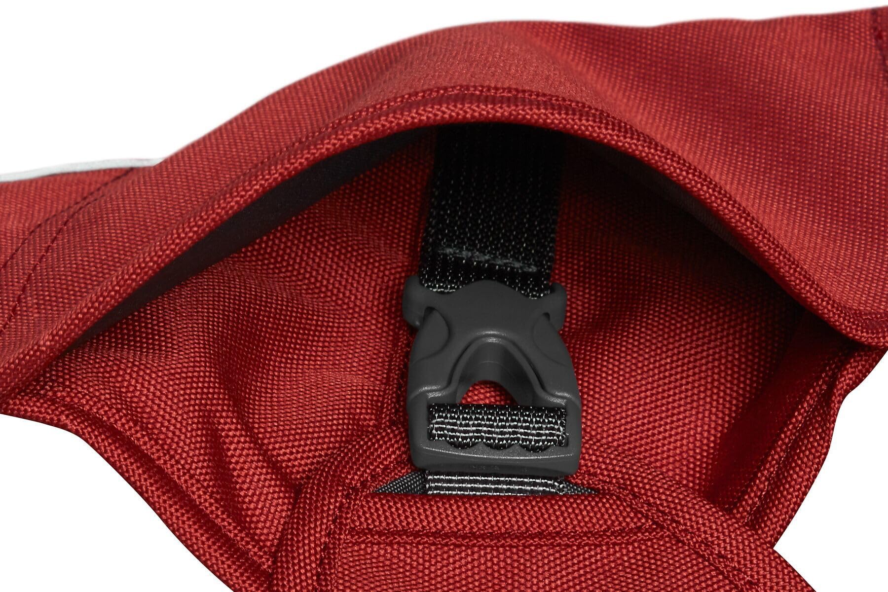 RUFFWEAR Abrigo para Perro, Overcoat, Chaqueta de Perro con Correa y Agujero en el Portal del arnés, Forro Polar de Primera Calidad, Ajustable, Ligero, Lavable a máquina Red Clay - XX-Small (33-43cm)