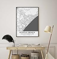 Vista 8 de Mapa de Myrtle Beach, Carolina del Sur, Light 2 (8x10)