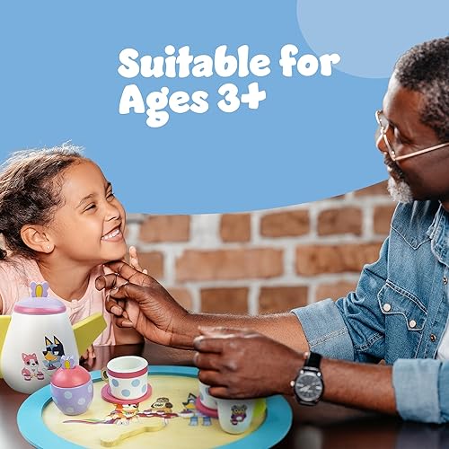 Miniatura 6 de Bluey Juego de fiesta de té - Juego de madera de 18 piezas con bandeja, tetera, tazas de té, galletas y bloc de notas para niños de 3 años en