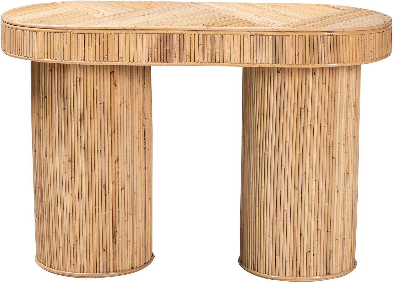 bali & pari Iryna Modern Bohemian Natural Rattan Console Table