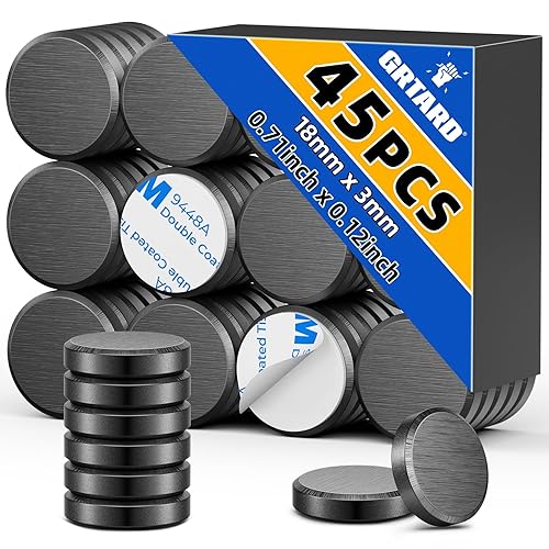 Grtard Imanes pequeños, imanes de cerámica con respaldo adhesivo, pequeños imanes para manualidades, imanes redondos fuertes para botones, pequeños