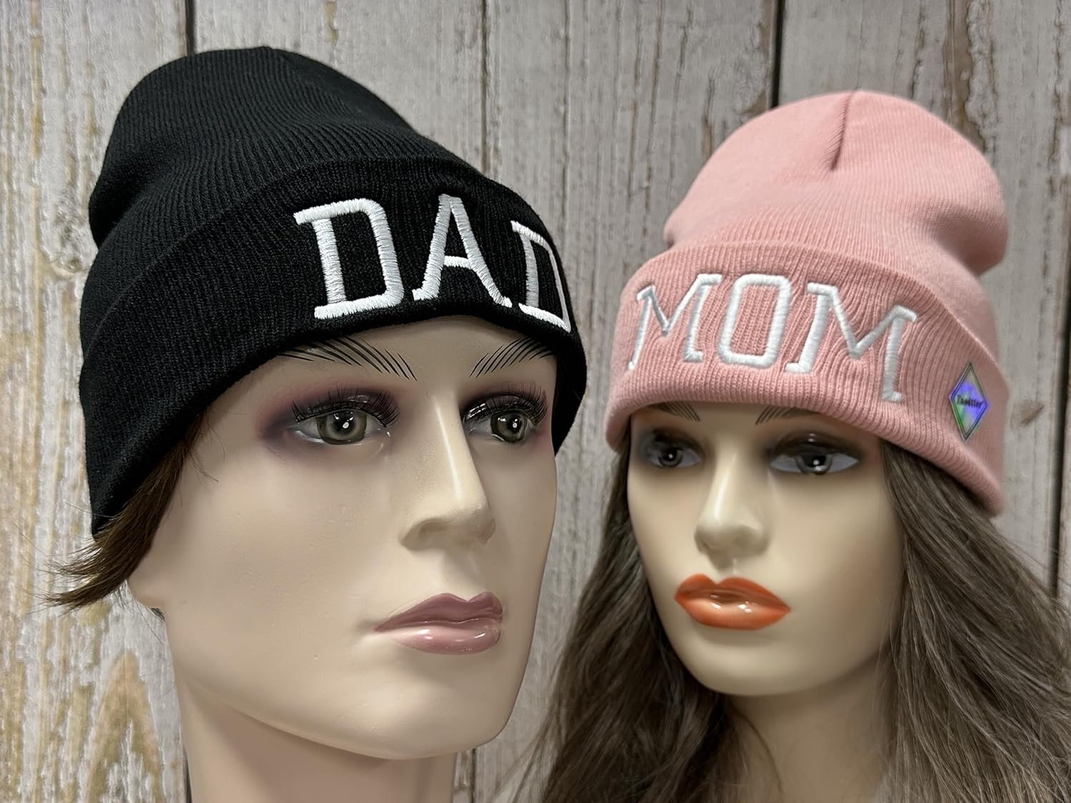Mr Mrs Grandpa Grandma Dad Mom Hubby Wifey Beanie Hats - Image 6
