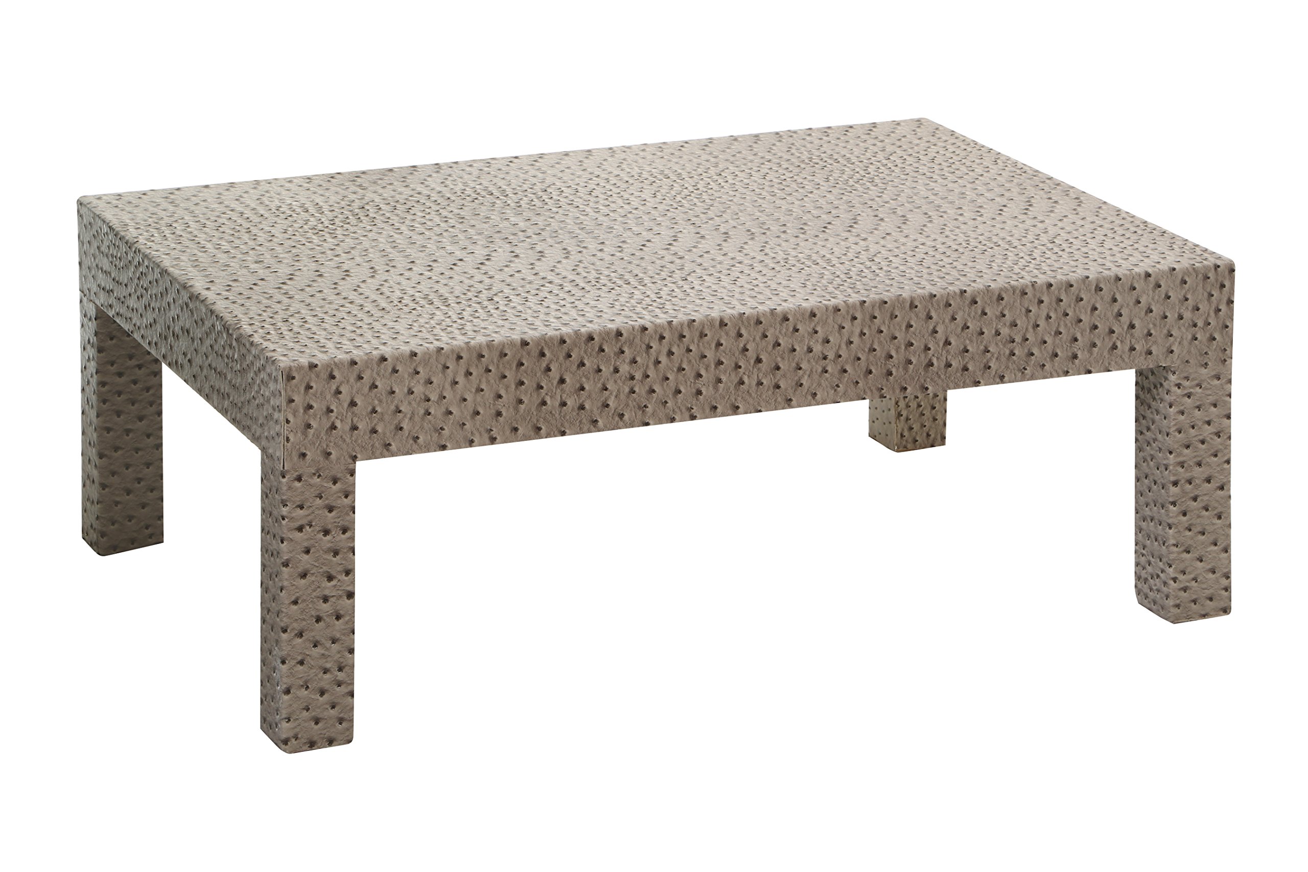 Ostrich Natural Leather Effect Coffee Table - Natural