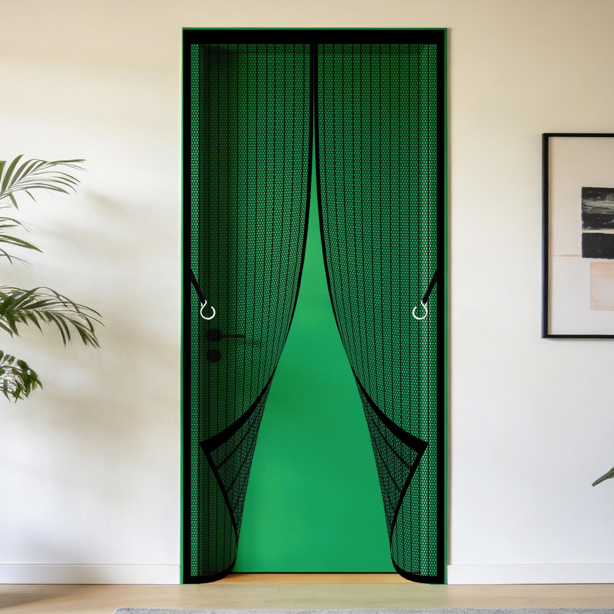 Magnetic Insect Screen Door 77 x 183 cm No Drill Installation Screen Door Keeping Out Flies Bug for Home, Bedroom, Living Room, Kitchen, Patio, Black