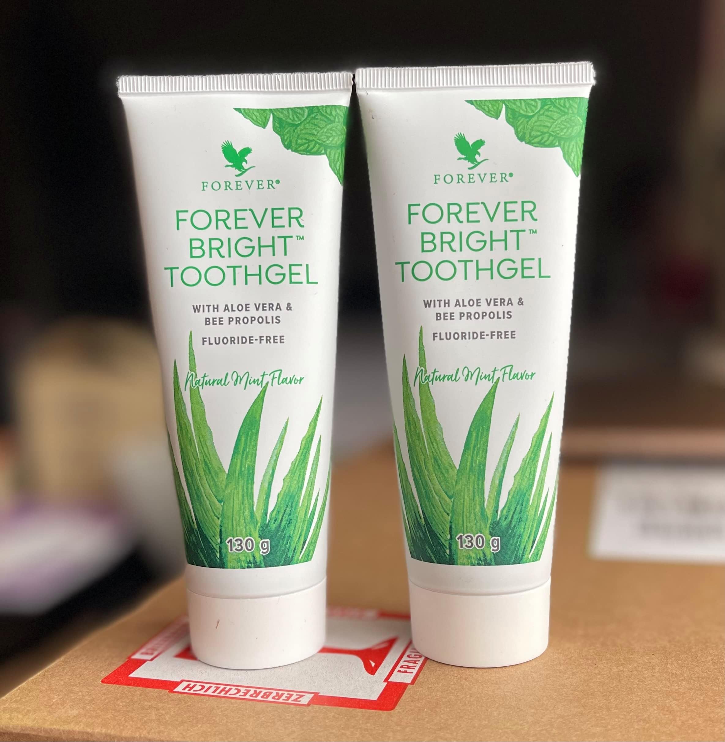 2 x Forever Bright Tooth Gel - Contains Bee Propolis - Protects Teeth & Gums - Fights Plaque, Made for Children & Adults, Non Fluoride Formula, No Animal by Products Suitable for Vegetarians.
