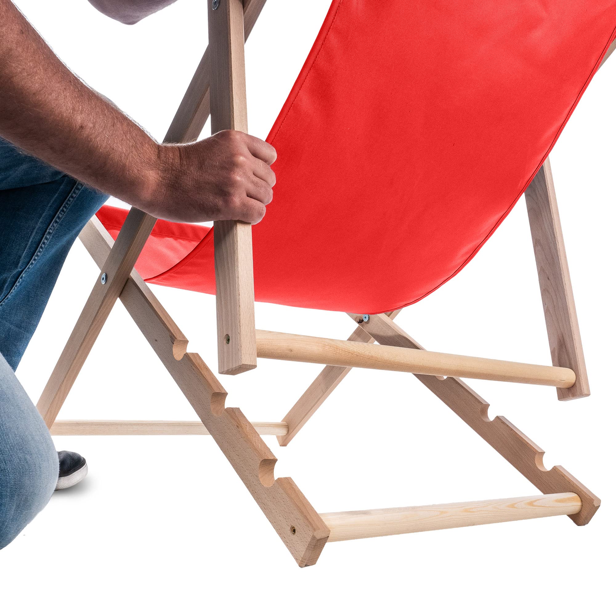 KADAX Table pliante avec 2 chaises longues, petite table de jardin en bois, table d'appoint pour balcon et jardin, petite table basse pliable (rouge)