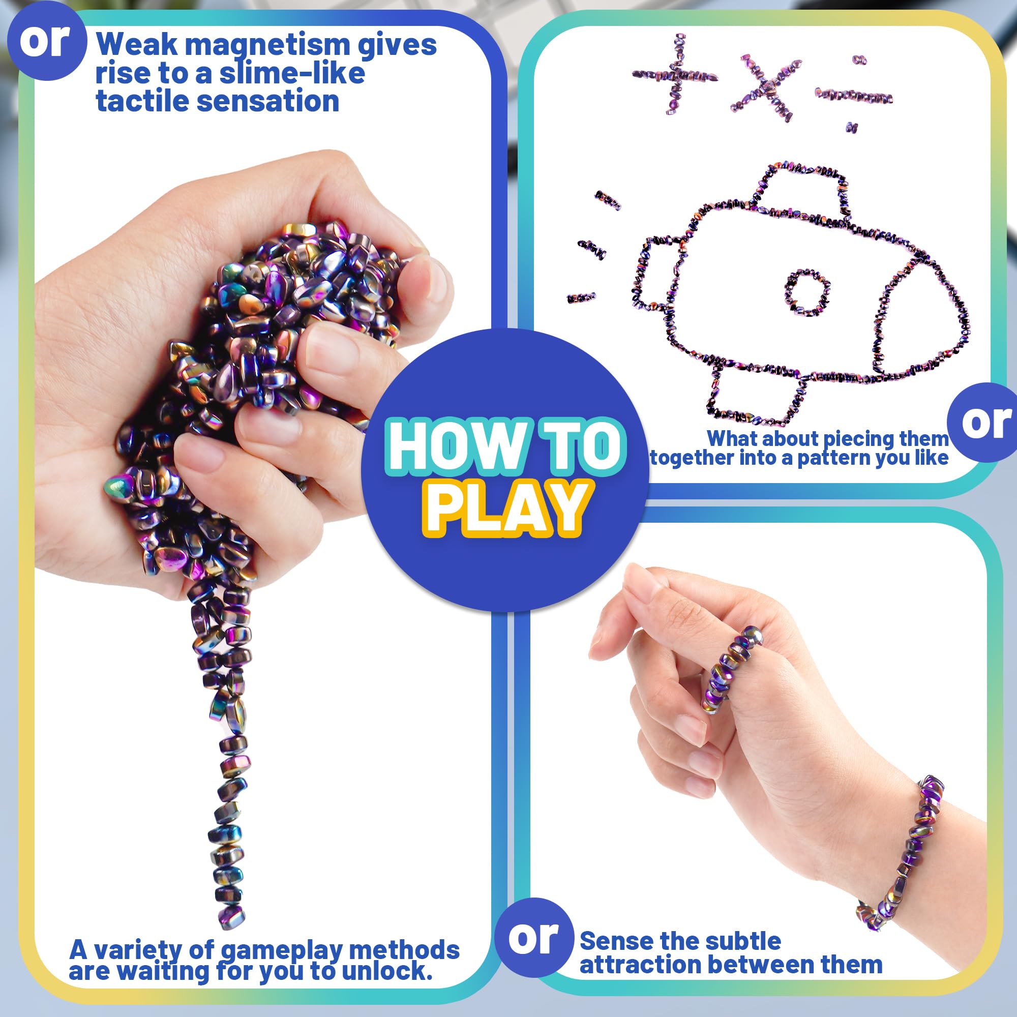 Magnetic Fidget Balls Adult Gift For Teen Boys, 500pcs Weak Magnet Beads Toy Metal Ferrite Putty Office Desk Stress Anxiety Relief Cool Gadget Sensory Stones For ADHD Christmas Stocking Stuffers Gifts