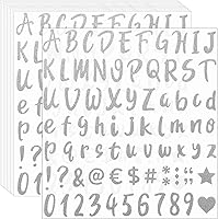 Vista 8 de 810 piezas de 10 hojas de calcomanías autoadhesivas con purpurina, calcomanías de números del alfabeto para buzón, cuaderno, ventana, decoración