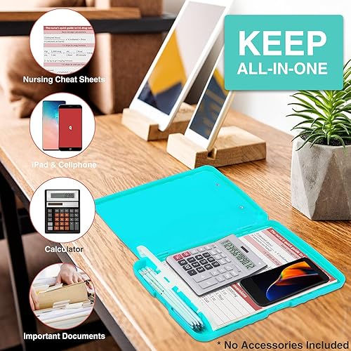 Miniatura 78 de Sooez - Sujetapapeles de documentos clínicos con almacenamiento, sujetapapeles de plástico resistente y alta capacidad con soporte para bolígrafo