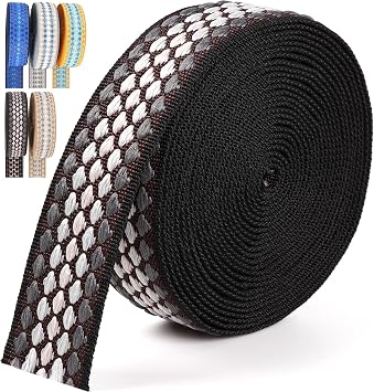 Cotton Webbing 1.5 Inch Black, 6 Yards Strapping for Bags Purse