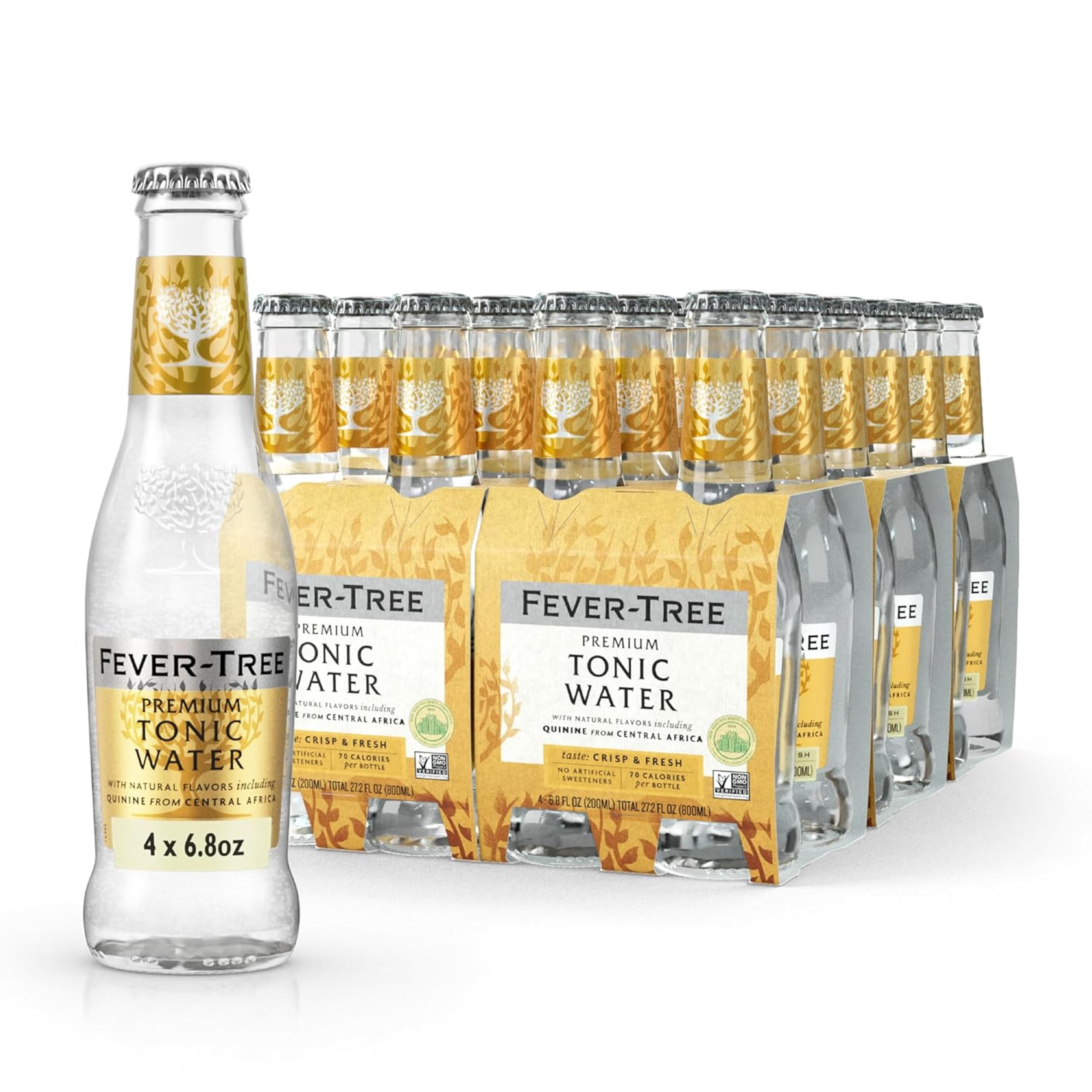 Tónica Fever-Tree, Premium Indian Tonic Water - Botellas de cristal de 200 ml (24 unidades)