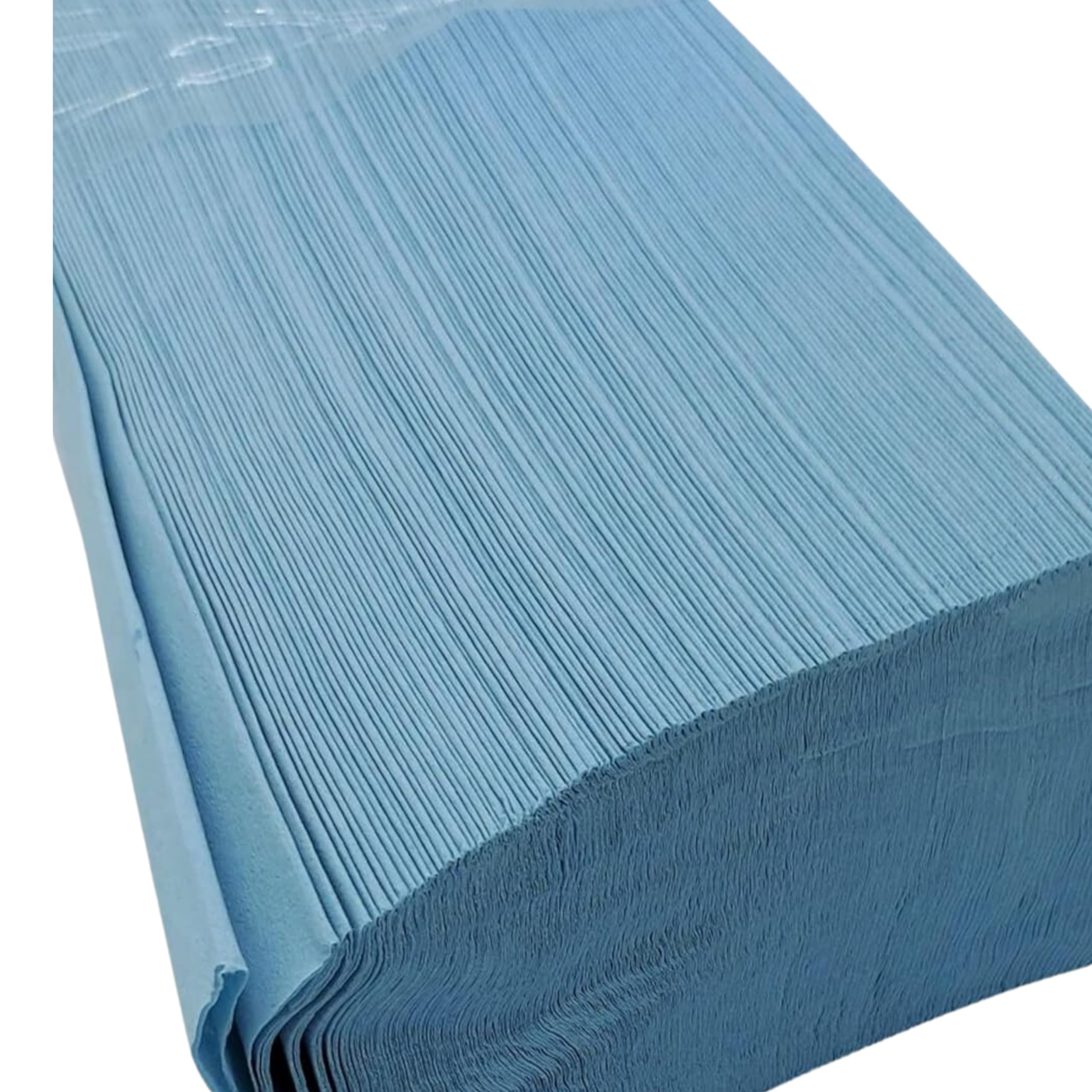 DSTOCK60 - Essuie-main enchevêtré Papier pliage en W bleu - Ouate de Cellulose - 2 épaisseurs - 22 x 35 cm - Carton de 3750 feuilles