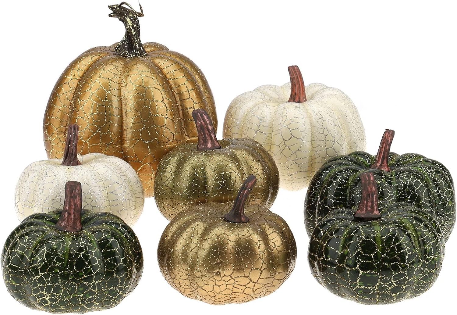 8 Pcs Artificiel Faux Citrouilles Mousse Simulation Automne Récolter Légume Modèle Cuisine Halloween Décoration - Couleur aléatoire