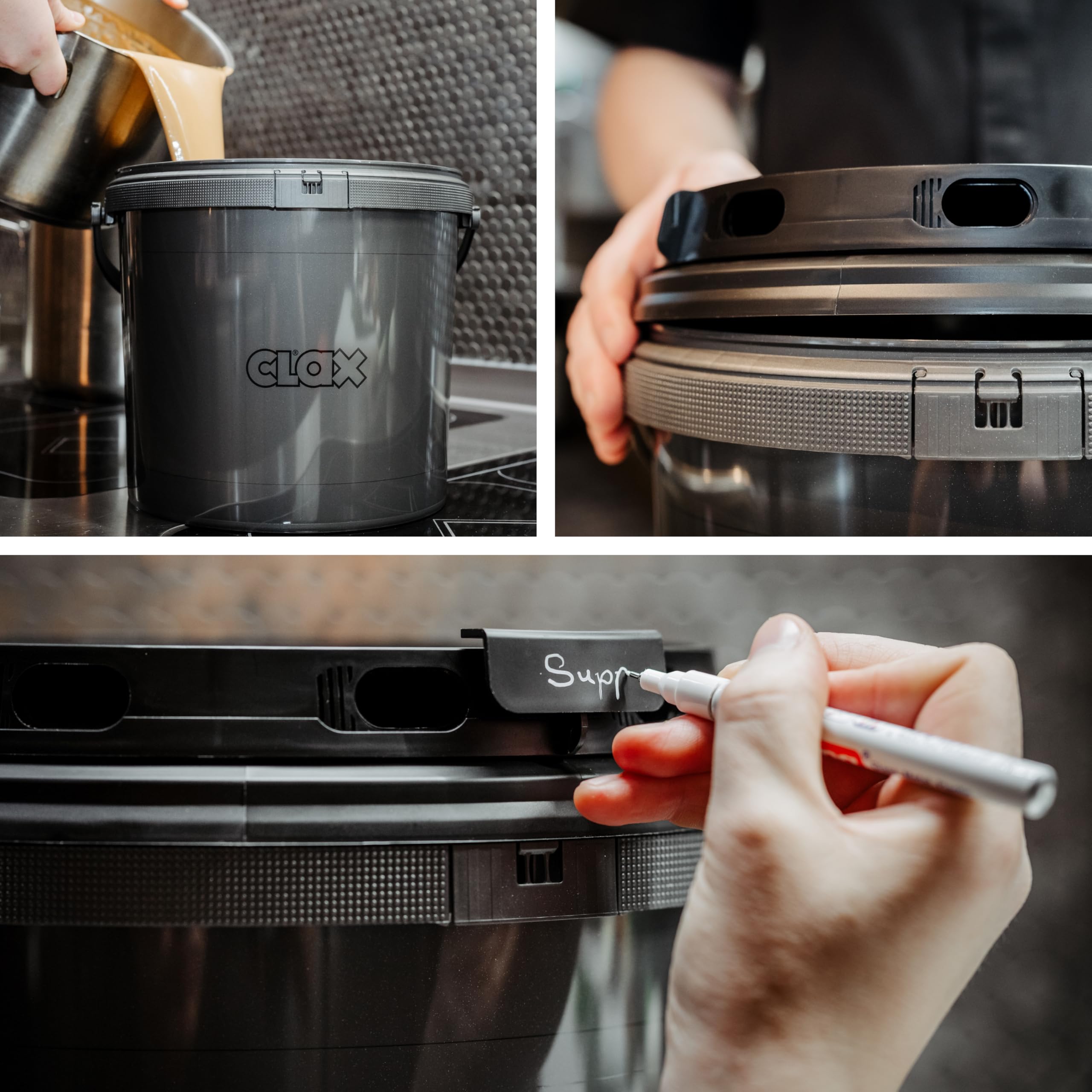 Clax® Fresh Profi-Frischhaltesystem für Lebensmittel, Aufbewahrung von Soßen und Speisen, 12,5 Liter Behälter, Mehrweg (3)