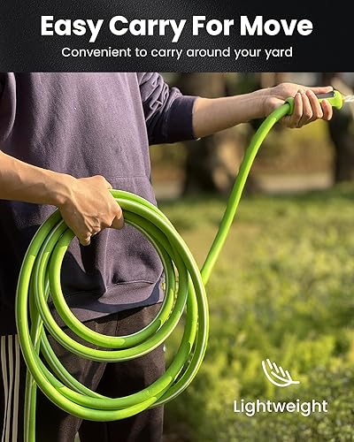 Miniatura 9 de RAINPOINT Manguera de jardín de 100 pies  Manguera de agua ligera y resistente con mango giratorio  Flexible, caucho híbrido, 58 pulgadas, macho a