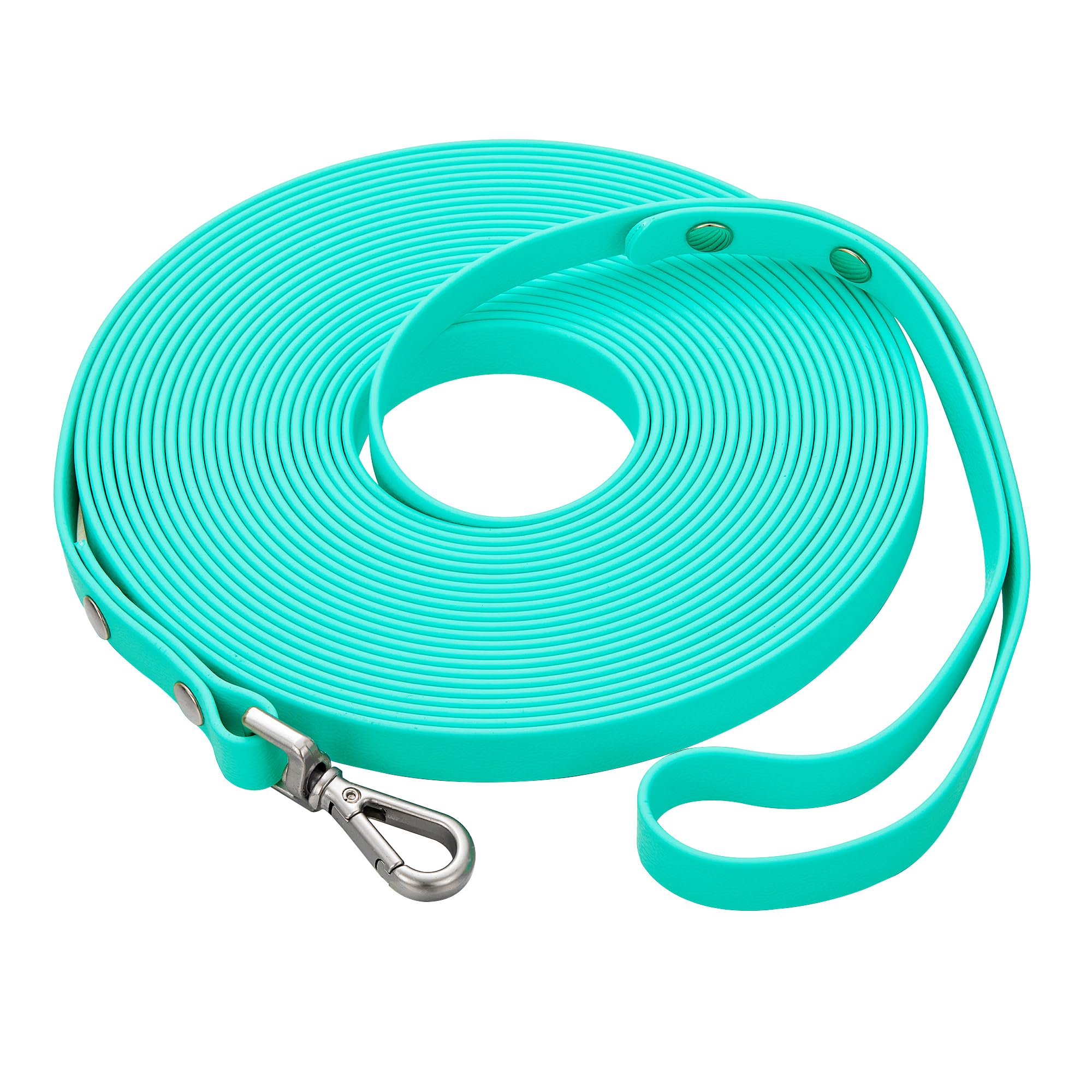 Waterproof Long Dog Training Leash 50ft Outdoor PVC Dog Leashes Great for Large Medium Small Dog Training Lead,Beach,Yard,Play,Camping(Mint Green