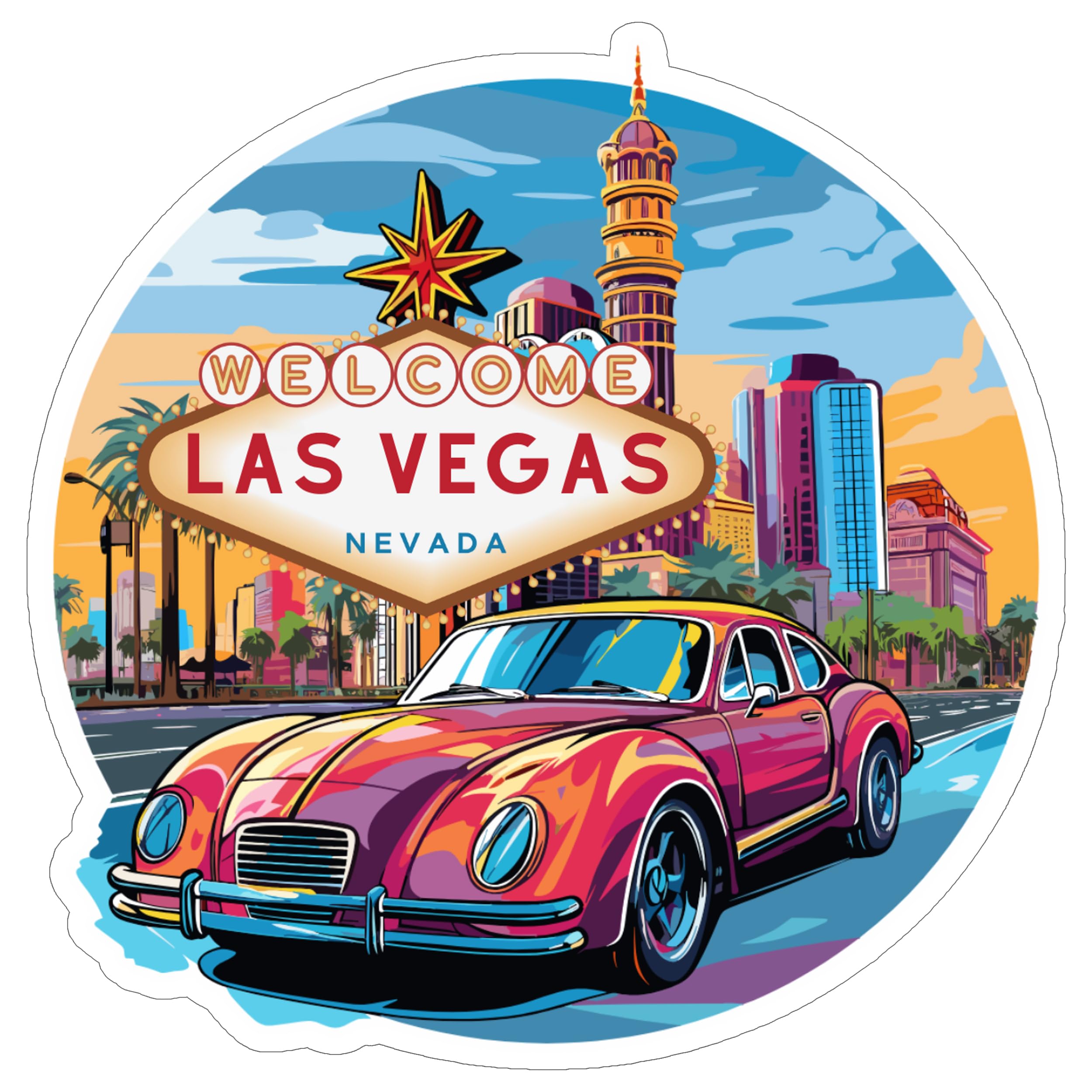 Amazon.com: Las Vegas Nevada Sticker 4 Inch Waterproof Vinyl Decal