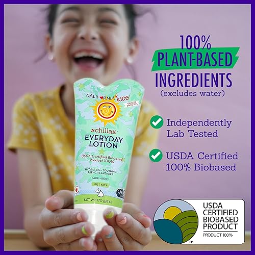 Miniatura 5 de California Kids Lotion  #Chillax  Hidratante 100% a base de plantas  Cuidado de la piel para niños con piel sensible  Loción corporal lavanda  170 g