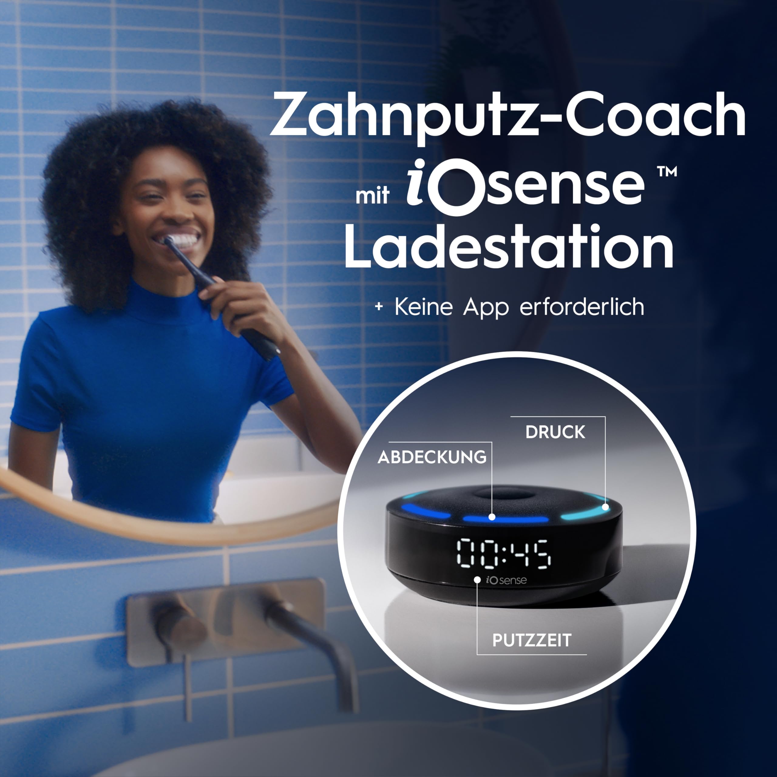 Oral-B iO Series 10 Elektrische Zahnbürste — Electric Toothbrush, Inkl. 3 Aufsteckbürsten, iOSense, Lade-Reise-Etui — 7 Putzmodi für Zahnpflege, Zahnbürste Elektrisch, Designed by Braun, Schwarz - 4