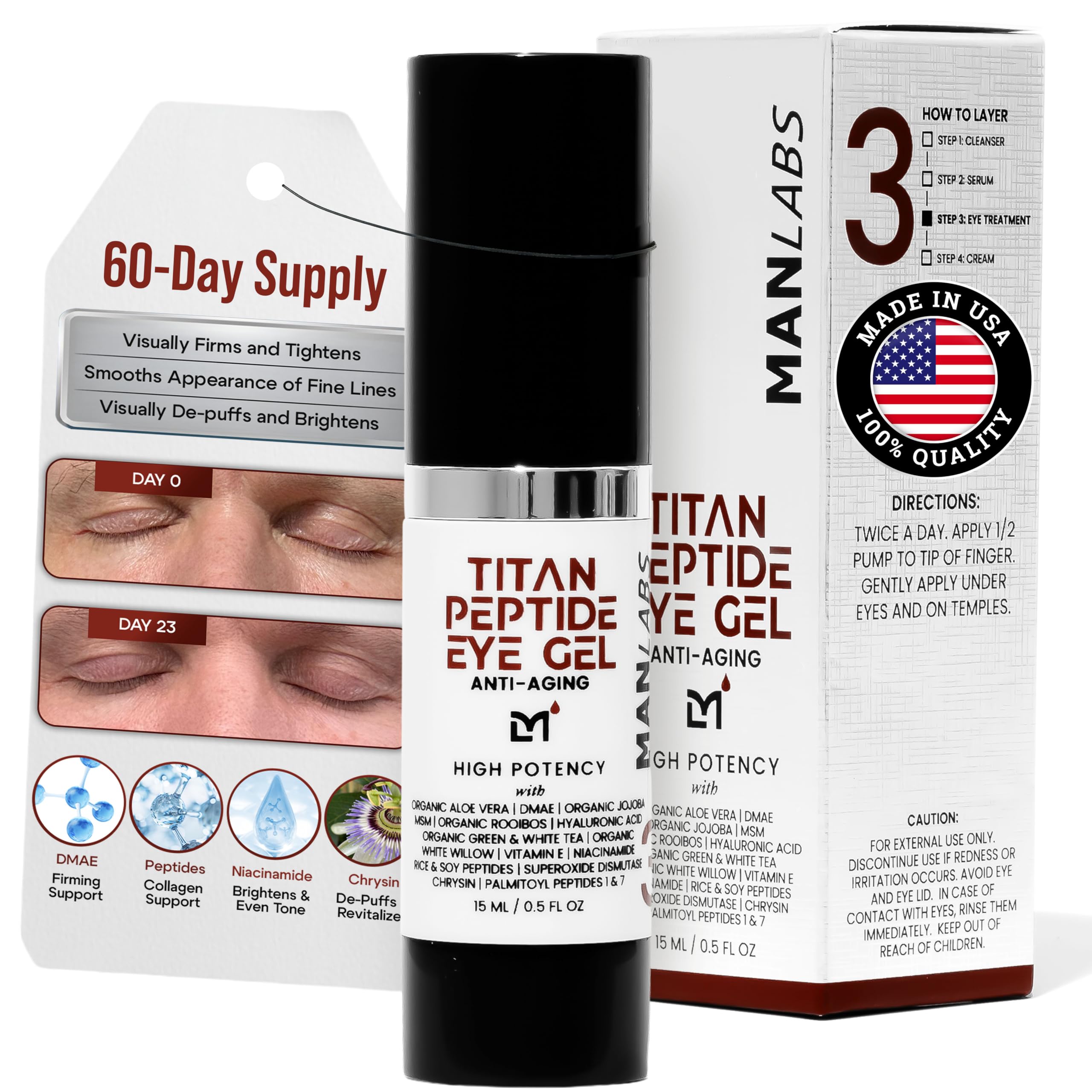 Man Labs Titan Peptide Cooling Eye Serum for Men