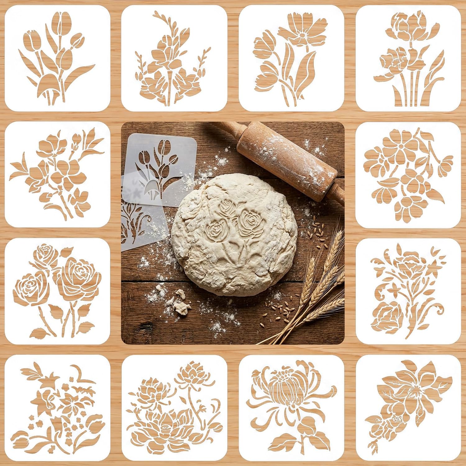 12pcs Sourdough Stencils,Cute Stencil for Sourdough Bread