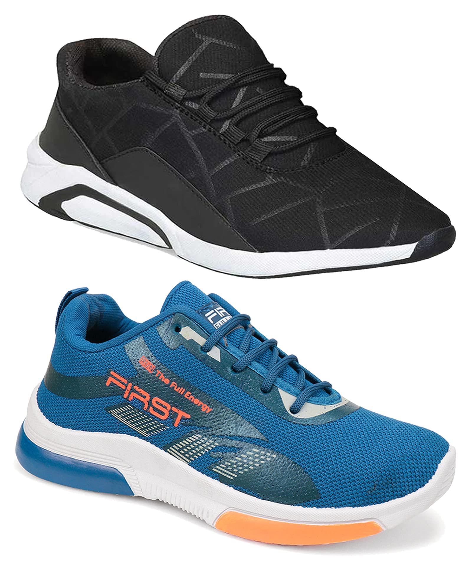 WORLD WEAR FOOTWEAR Kid's (Combo-(2AMZ)-1909-1904-Multicolor) Sport Sneakers Shoes 13 UK