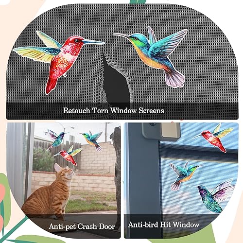 Miniatura 3 de Kanayu 6 imanes de puerta de colibrí para puerta magnética retráctil, imanes flexibles, decorativos de doble cara, suministros de puerta corrediza