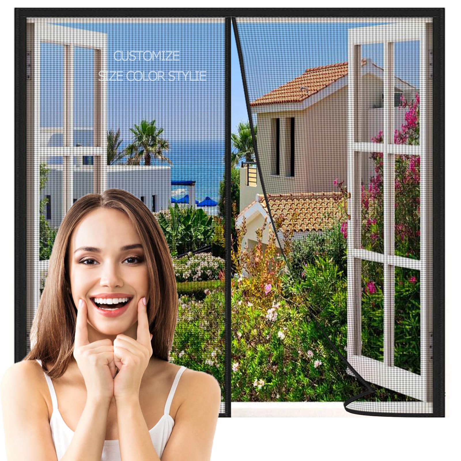 Moustiquaire fenêtre magnétique rideau de porte anti-moustique filet chambre