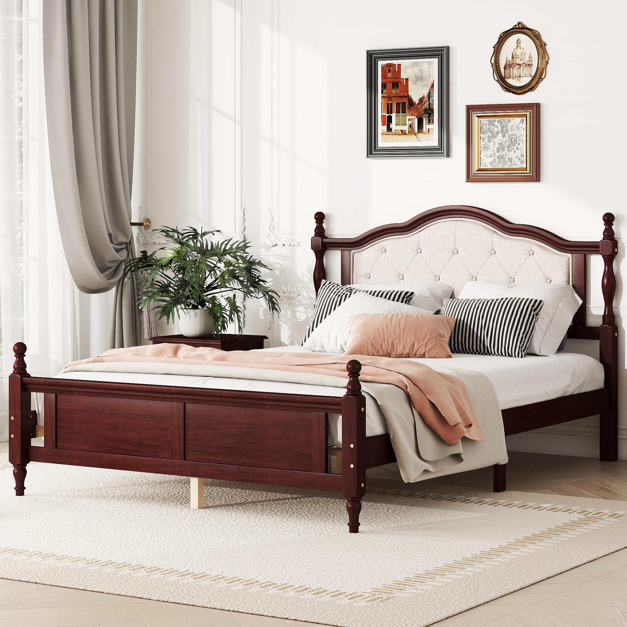 Amazon.com: MKABAK Queen Size Bed Frame with Upholstered