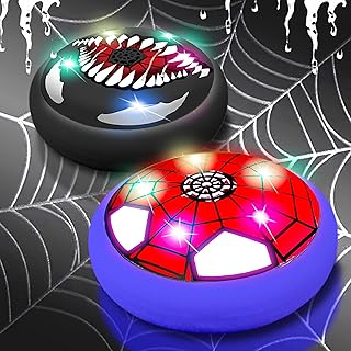 Spider Venom Toy, Spider Hover Football with LED, Pack of 2 Air Power Football, Indoor Football Toy for Children, Football Gift for Boys Girls from 3 4 5 6 7 8-12 Years