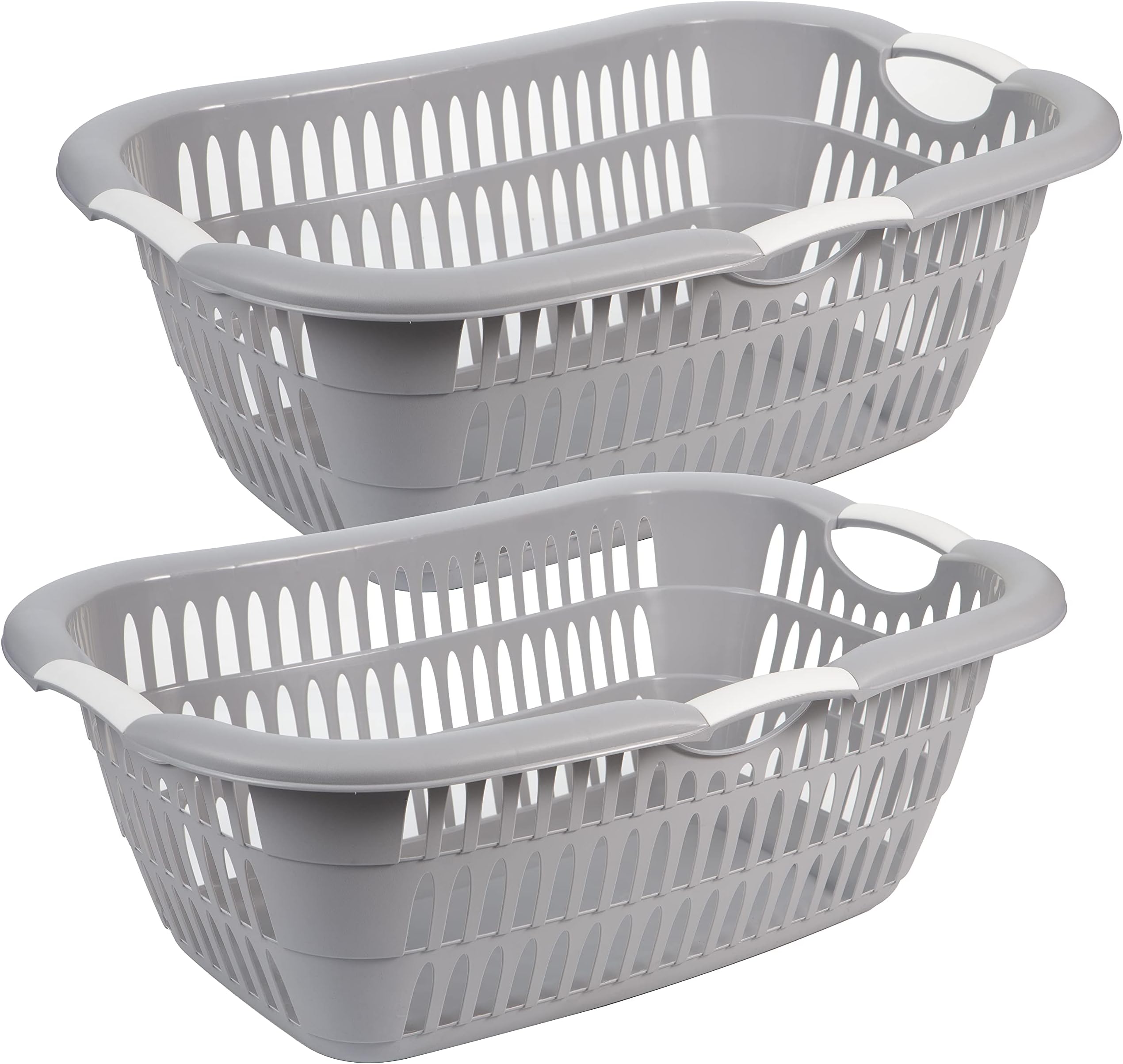 Wäschewanne groß XL, Wäschekorb 2er Set, geschlossen Wäschekorbe mit