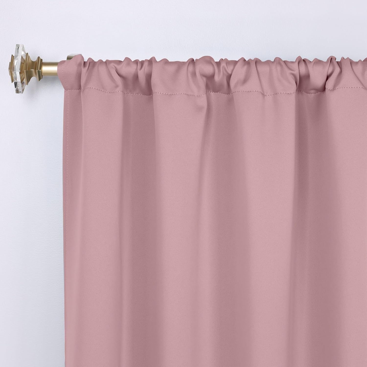 Classic Blackout Curtains, Rod Pocket, Room Darkening, Bedroom, Drapes, Living Room Window Accents, Sun Blocking, Thermal, 2 Pack, Solid Blackout Curtains, Set of 2, 36" x 63", Mauve Chalk