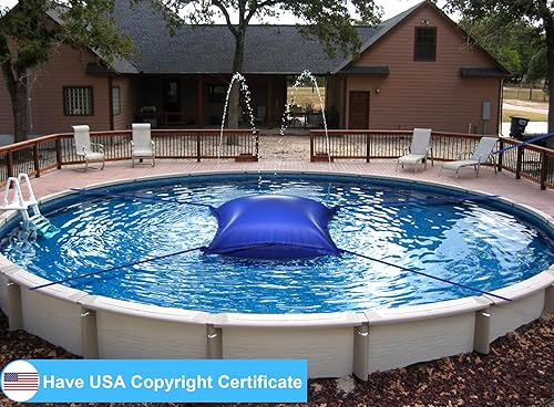 Miniatura 8 de Almohada de piscina de 4 x 4 pies para piscinas sobre el suelo, 0.020 in extra gruesa y fuerte, resistente al frío, llows para cerrar el invierno,