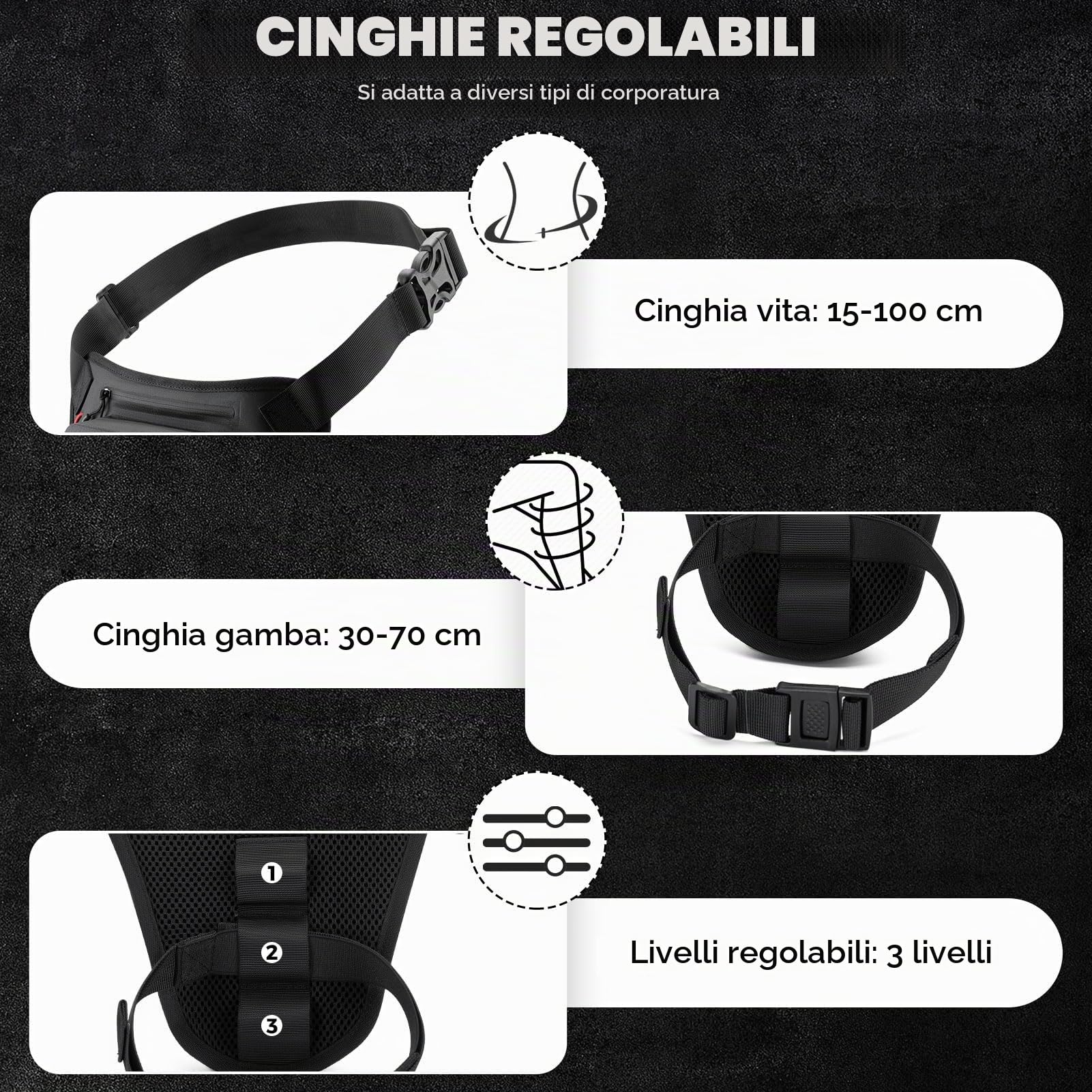 ROCKBROS Marsupio da Gamba Moto 1L, Marsupio Cosciale Traspirante | con Cinghia Regolabile e Rimovibile, Multi-Tasche Espandibile, Riflettente, Borsa Gamba Moto per Motociclismo Ciclismo