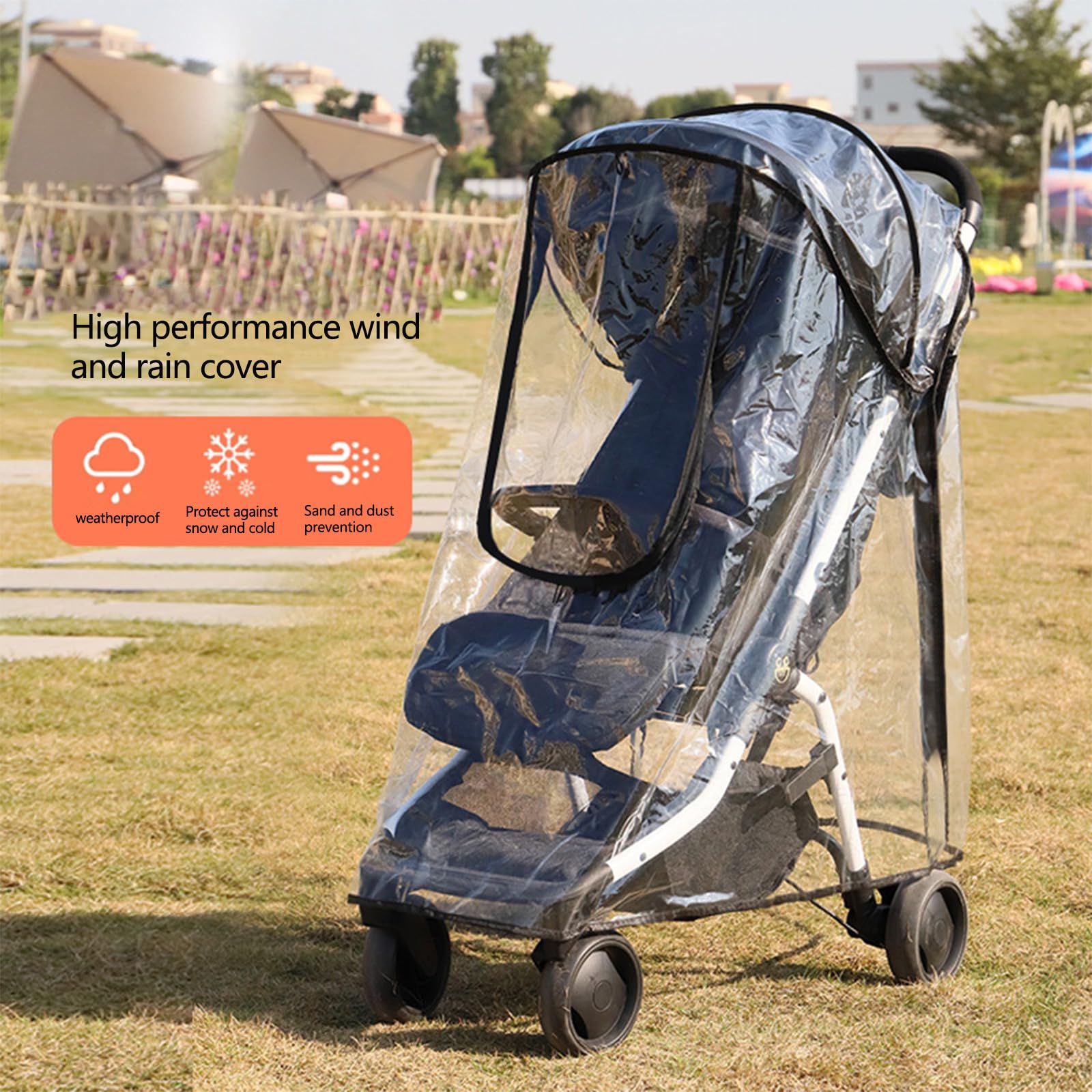 Housse de protection coupe-vent pour poussettes de bébé - Pour l'extérieur
