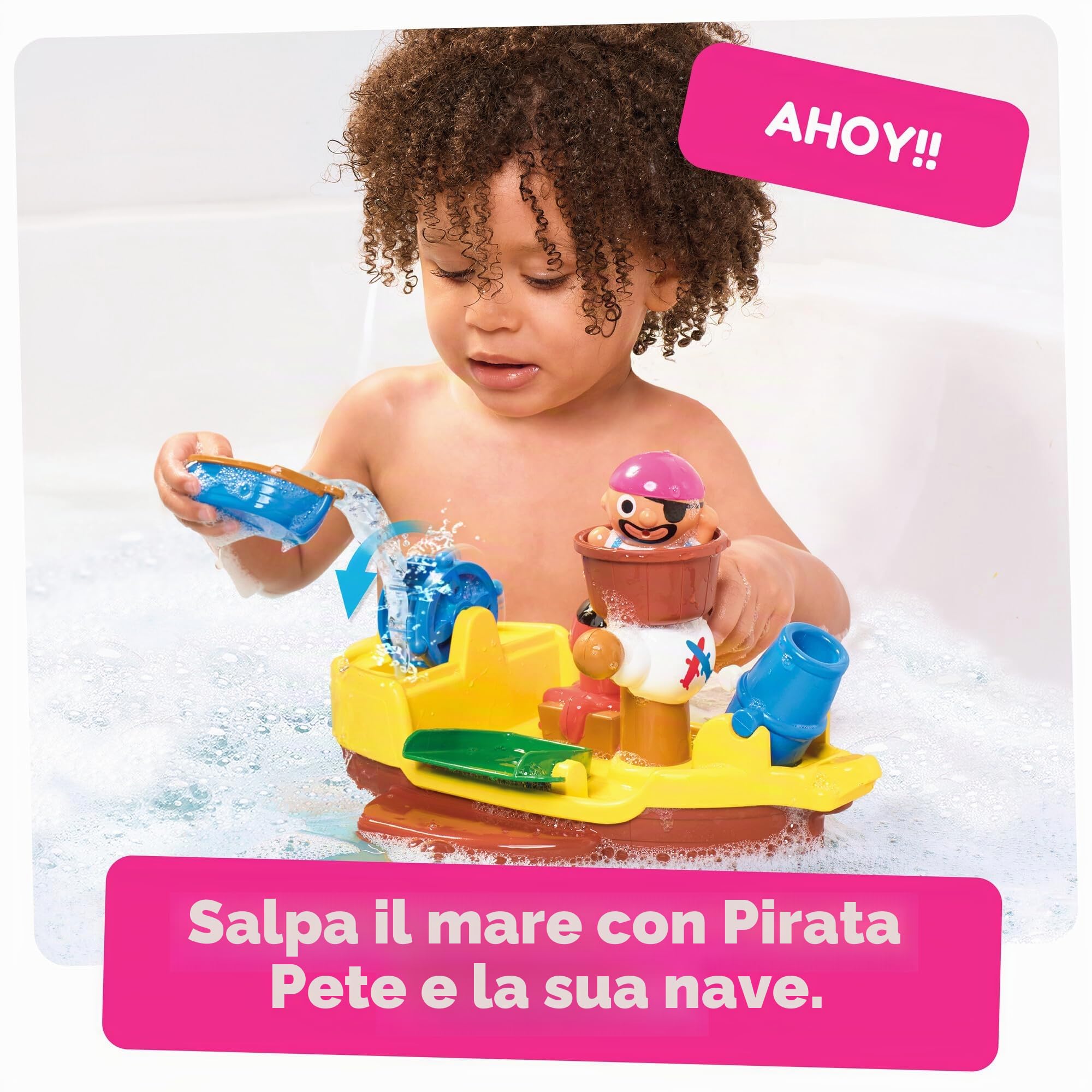 TOMY Toomies Pirate Bath Baby Bath Toy, Shower Baby Toy for Water Play in the Bath, Kids Bath Toy Suitable for Toddlers & Children, Boys & Girls from 18 Months+
