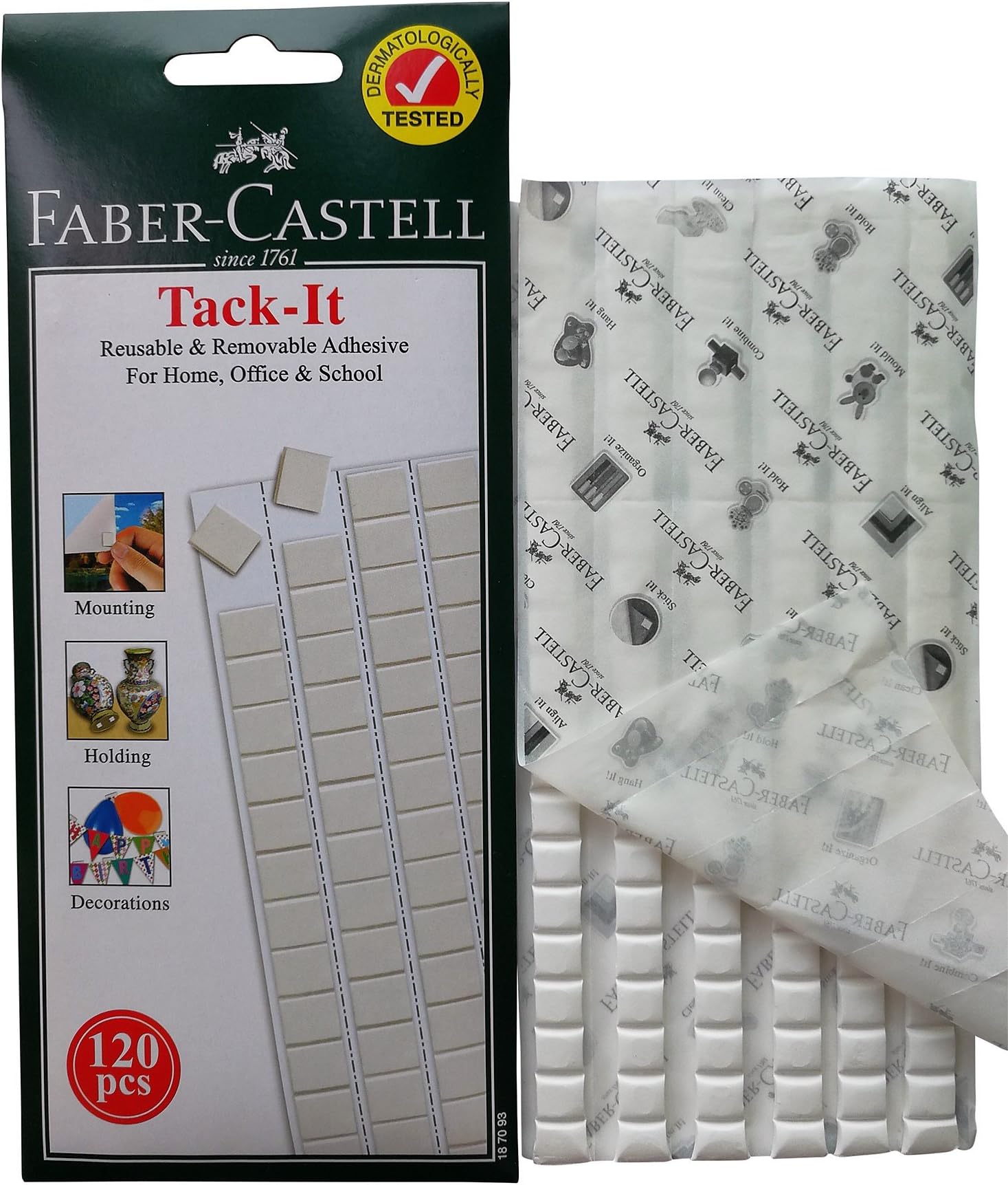 Reusable Removable Adhesive Tacky Putty White Tack, Poster & Multipurpose Wall Safe Sticky Tack (120 Pieces)