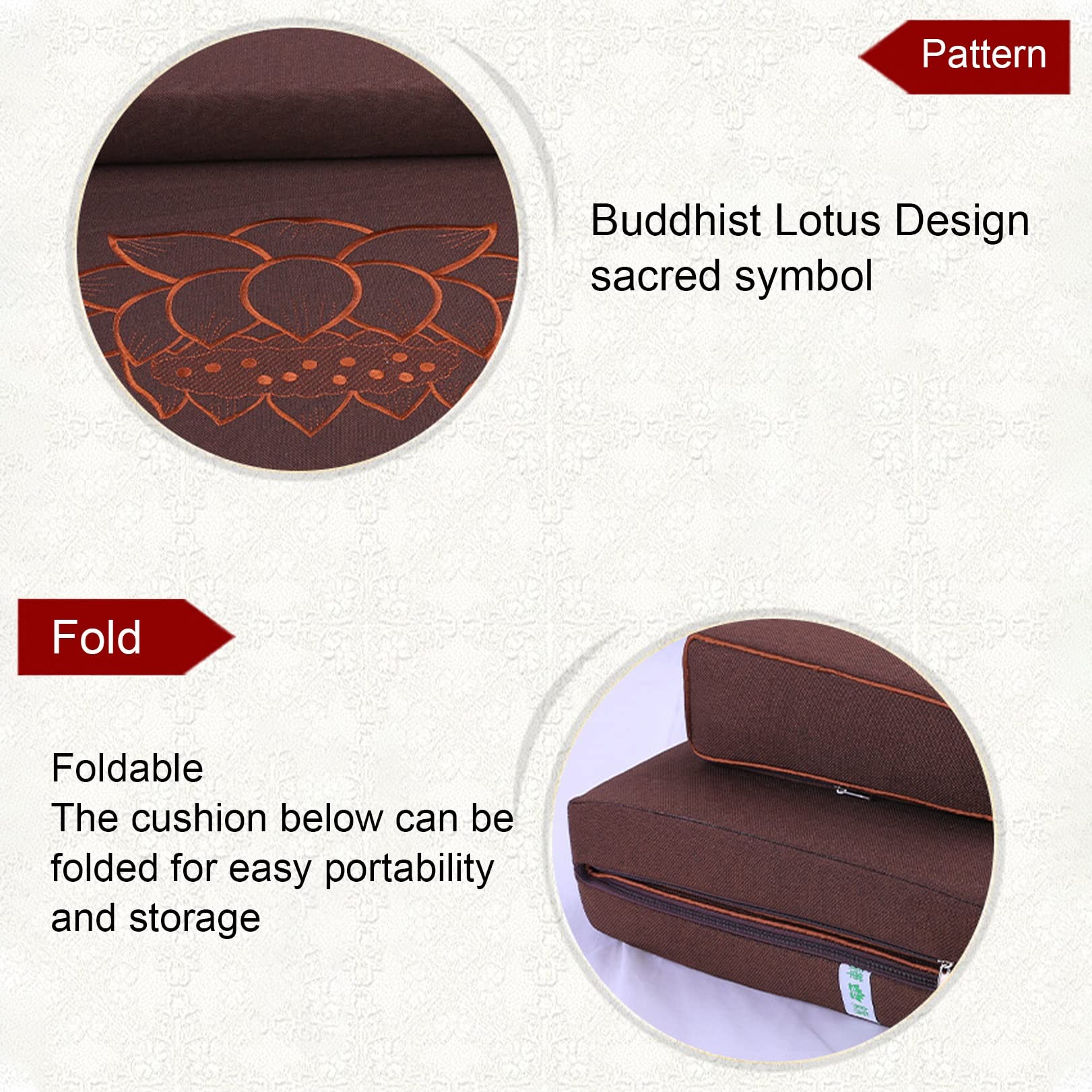 Juego Cojines Meditación Zafu y Zabuton Cojín Asiento Meditación Yoga Asiento Lino de Fibra de Coco Núcleo de Fibra de Coco for Adultos Accesorios de Meditación