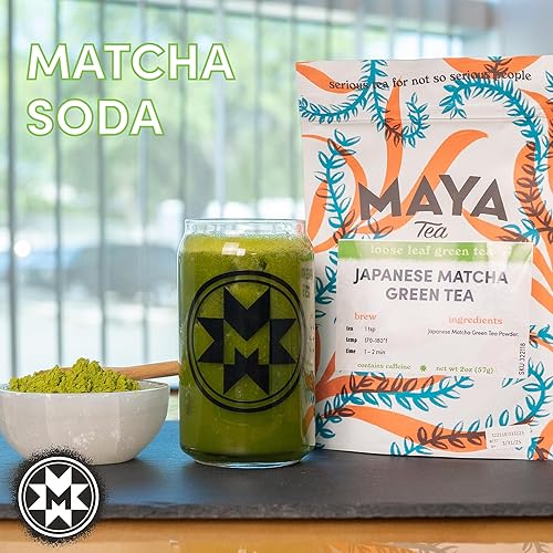 Miniatura 2 de Maya Tea Matcha japonesa endulzada orgánica, grado culinario, té verde en polvo, naturalmente cafeinado, 16 onzas (paquete de 1)