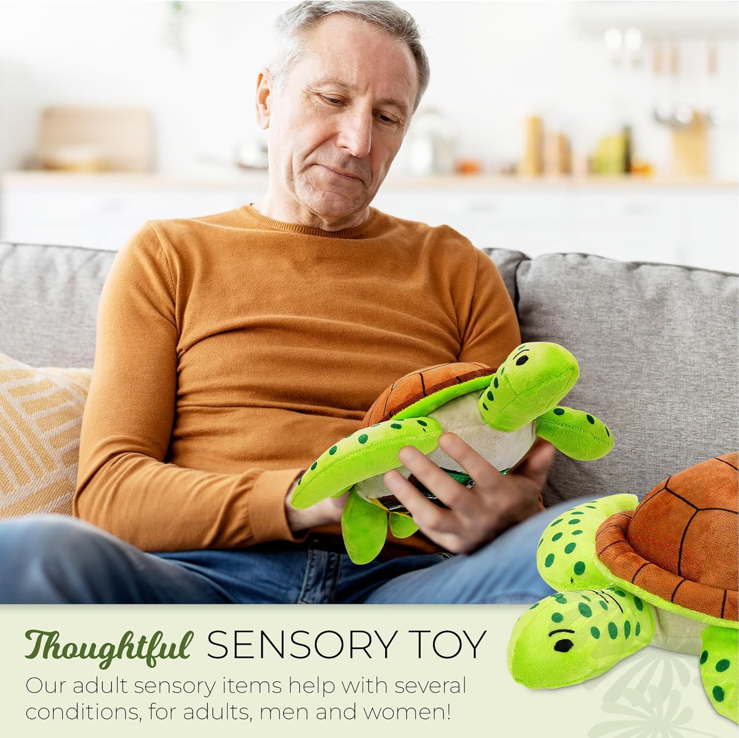 Sea Turtle Dementia Products for Elderly – Calming and Comforting Sensory Fidget Toy for Adults with Dementia, Individuals with ASD, Autism