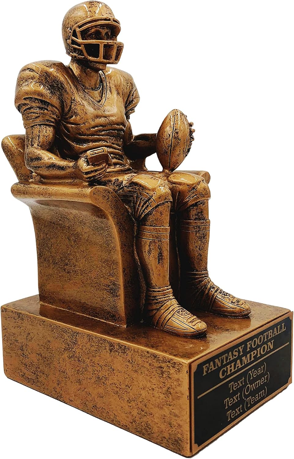 TrophySmack Golden Player Fantasy Football Trophy - Optional Engravings - 9.5" Tall (Gold Finish)