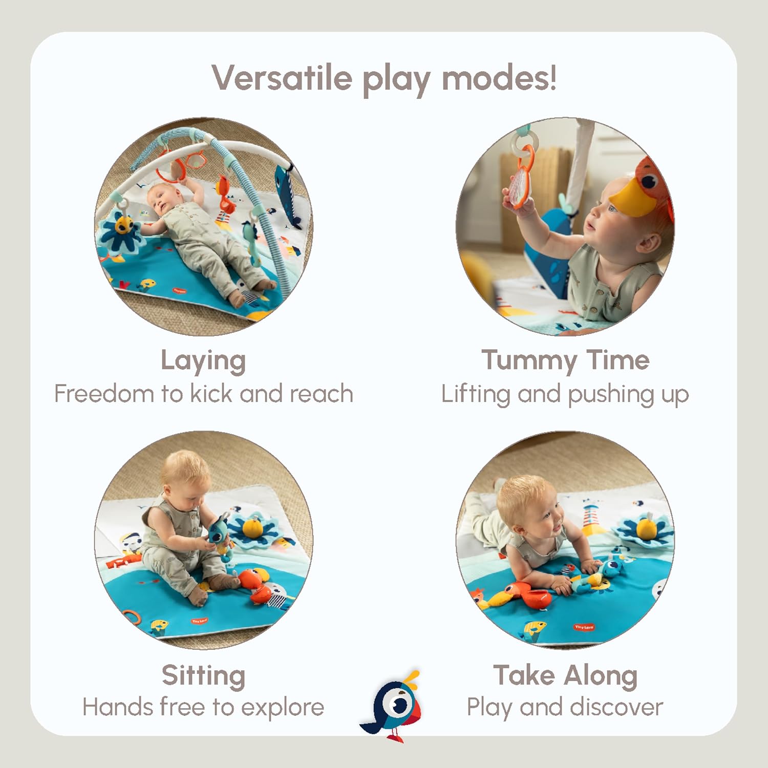 Tiny Love Gymini Baby Play Mat Activity Gym & Tummy Time Mat, Tiny Mariners