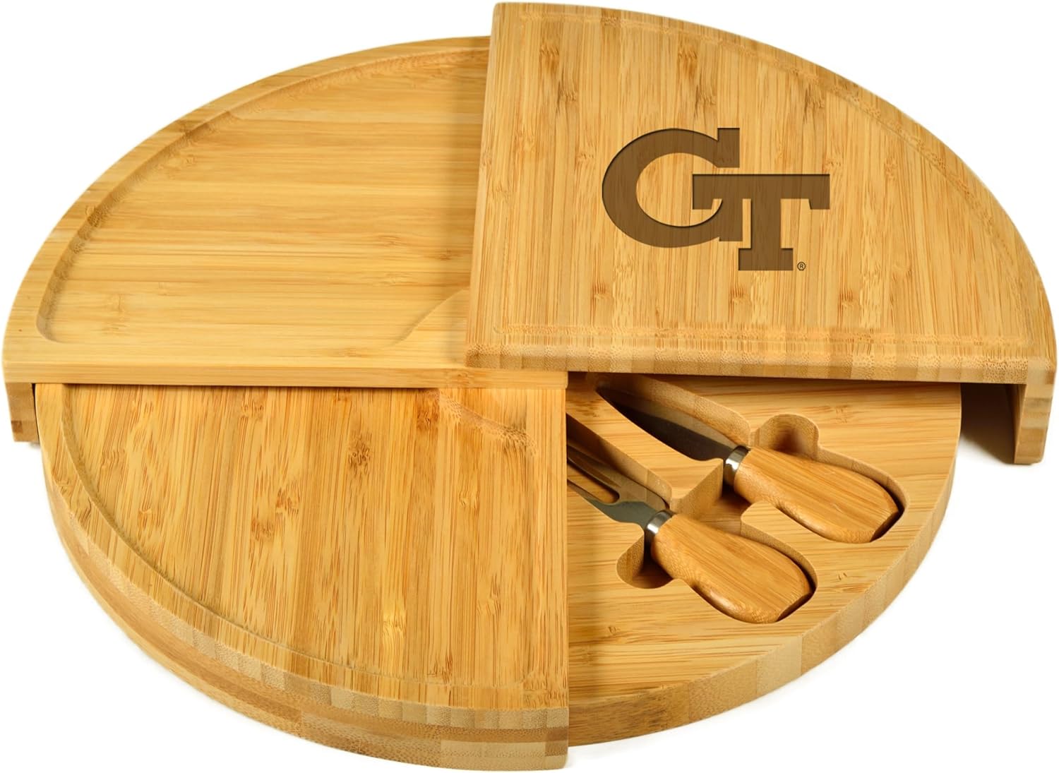 Picnic at Ascot NCAA Georgia Tech Officially Licensed Multi Level Swiveling Patented Cheese Board 14" Diameter