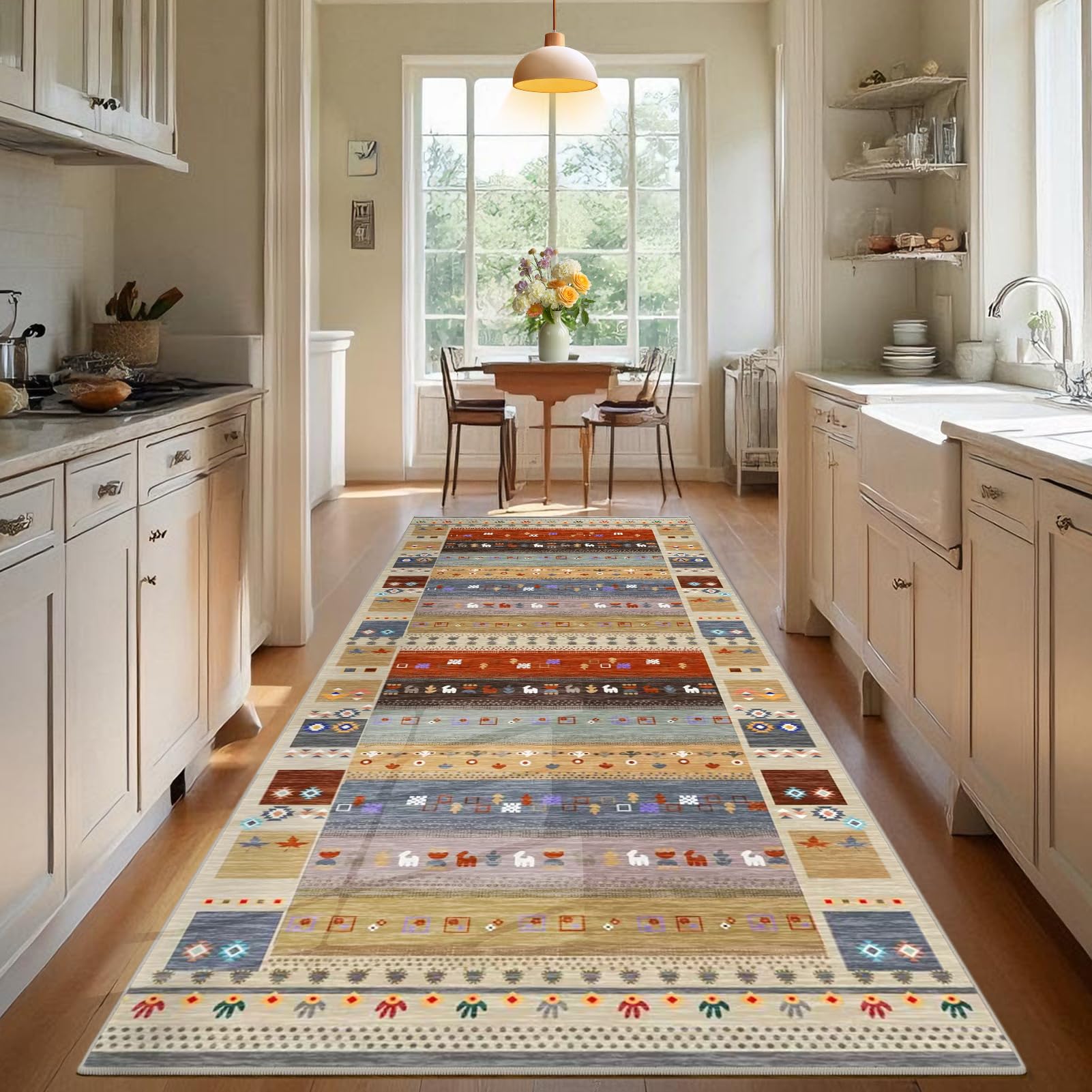 Tehwdaiyou Colorful1 Long Runner Rug For Hallway, Washable Carpet Runner Rug For Kitchen, Non-Slip Extra Long Entryway Runner Rug, Laundry Bedroom Room Rug Runner, Long Hallway Hall Runner Narrow Rugs 50 X 90 Cm