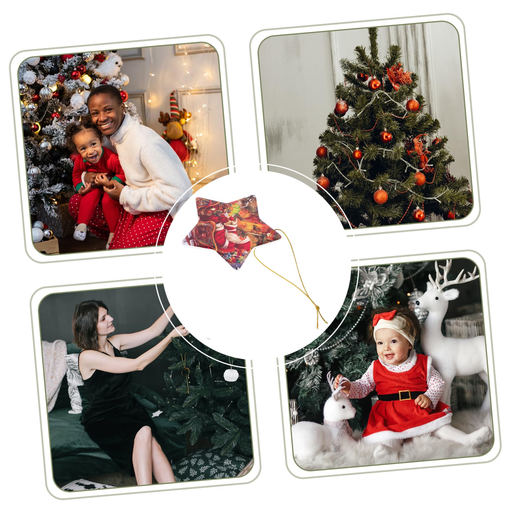 10 Pezzi Decorazioni Natalizie a Forma di Stella, Leggere e Facili da Appendere, per Addobbi e Feste di Natale